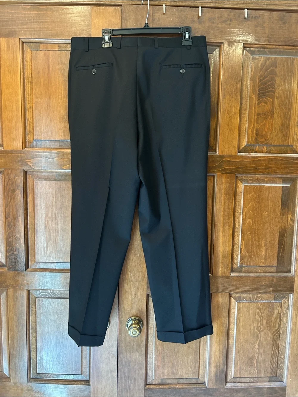 Lauren Ralph Lauren Classics Black Wool Pleated Dress Pants Cuffed Mens 36 X 30